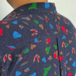 پیراهن مردانه لینن سرمه ای برگ - Image 6