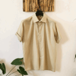 پیراهن مردانه لینن کنفی کرم