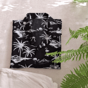 پیراهن مردانه هاوایی مشکی