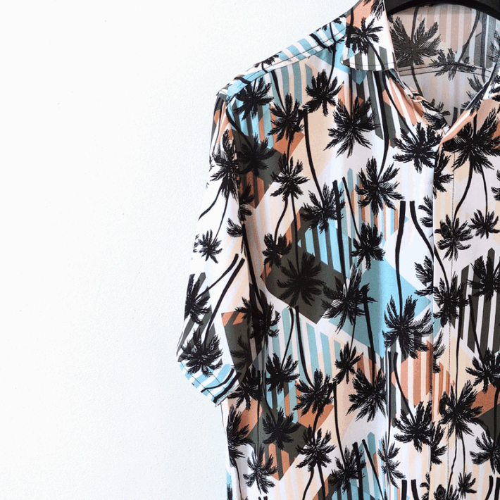 پیراهن مردانه هاوایی ساحل نخل - Image 2