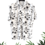 پیراهن مردانه هاوایی سفید مشکی - Image 2