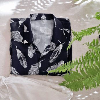 پیراهن مردانه هاوایی پر سرمه ایی