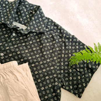 پیراهن مردانه لینن سبز ترمه