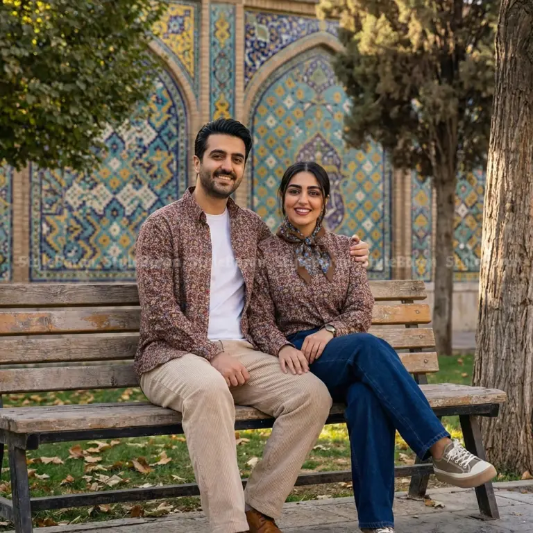 پیراهن لینن یونیسکس آستین بلند قهوه ایی