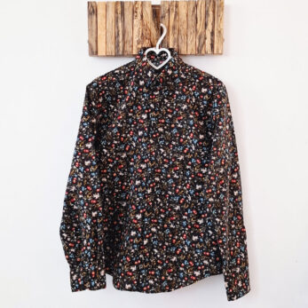 پیراهن لینن مردانه آستین بلند مشکی