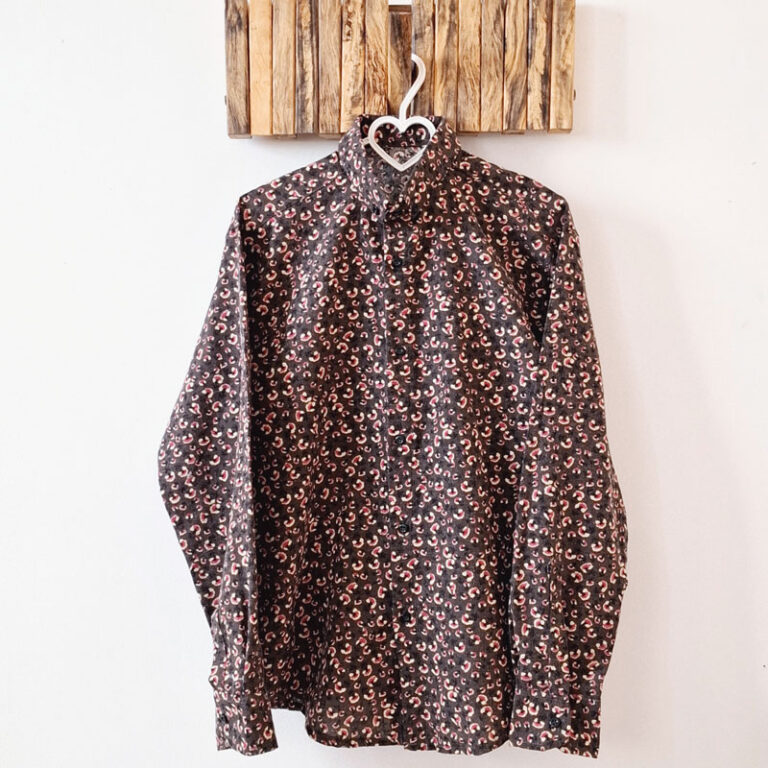 پیراهن لینن مردانه آستین بلند طوسی