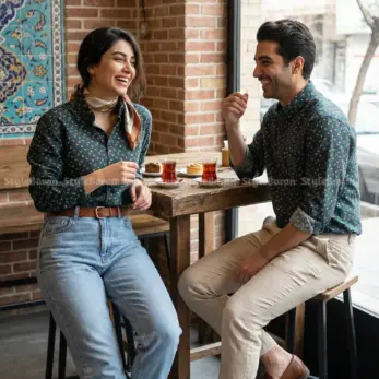 پیراهن لینن یونیسکس آستین بلند سبز