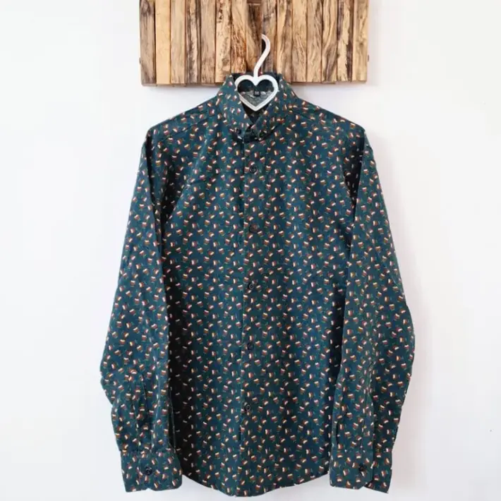 پیراهن لینن یونیسکس آستین بلند سبز