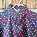 پیراهن لینن مردانه آستین بلند سورمه ایی قرمز