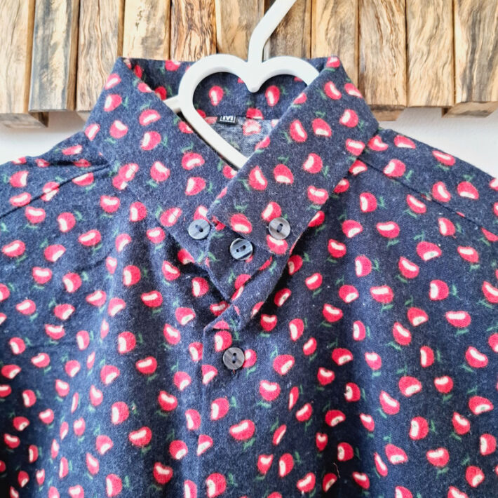 پیراهن لینن مردانه آستین بلند سورمه ایی قرمز