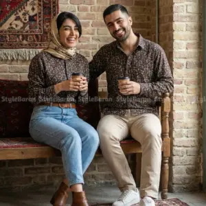 پیراهن لینن یونیسکس آستین بلند طوسی