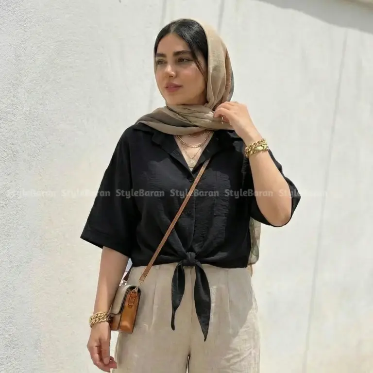 کراپ گره‌ایی لینن اسلب