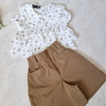 ست شومیز توپی دوطبقه و شلوارک کتان