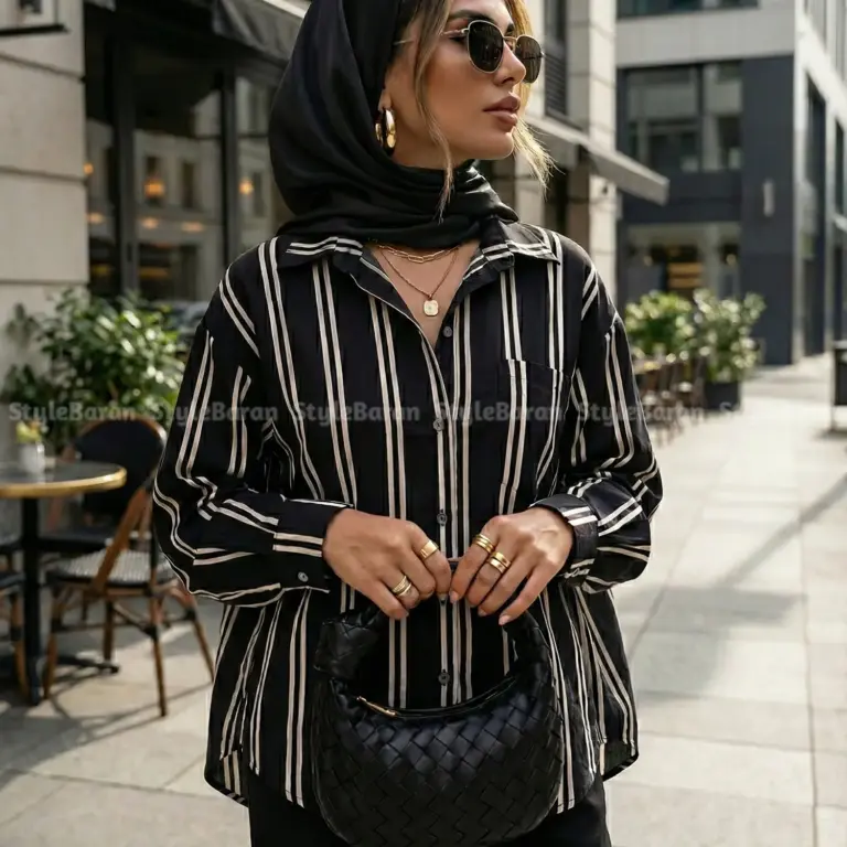 شومیز پری خط دار