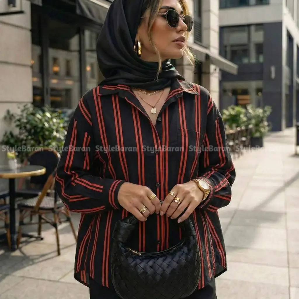 شومیز پری خط دار