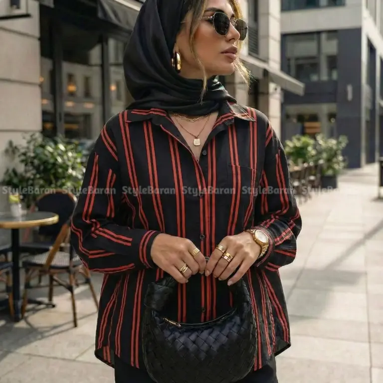 شومیز پری خط دار