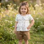 ست شومیز توپی دوطبقه و شلوارک کتان